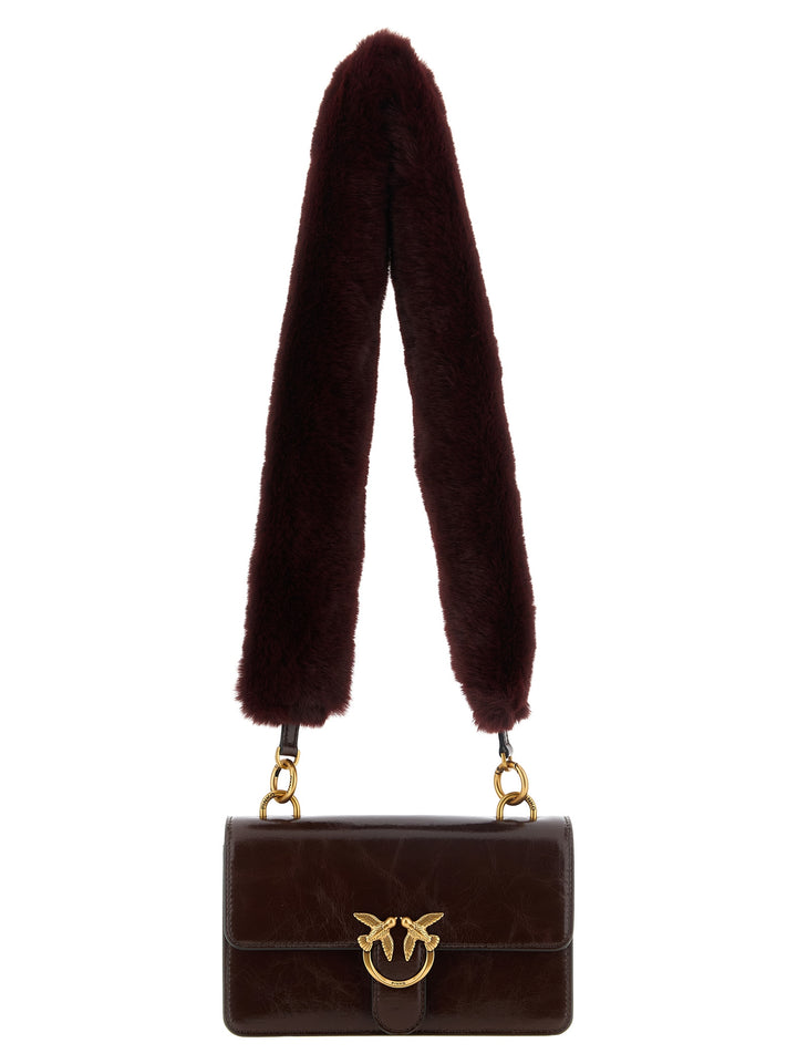 PINKO Bordeaux Calfskin Shoulder Bag