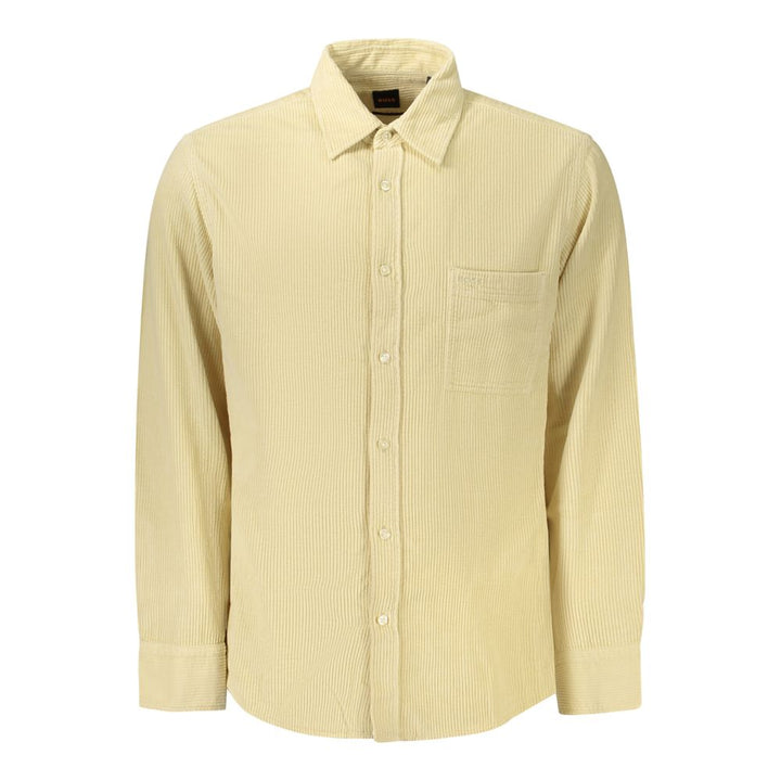 Hugo Boss Beige Cotton Mens Shirt