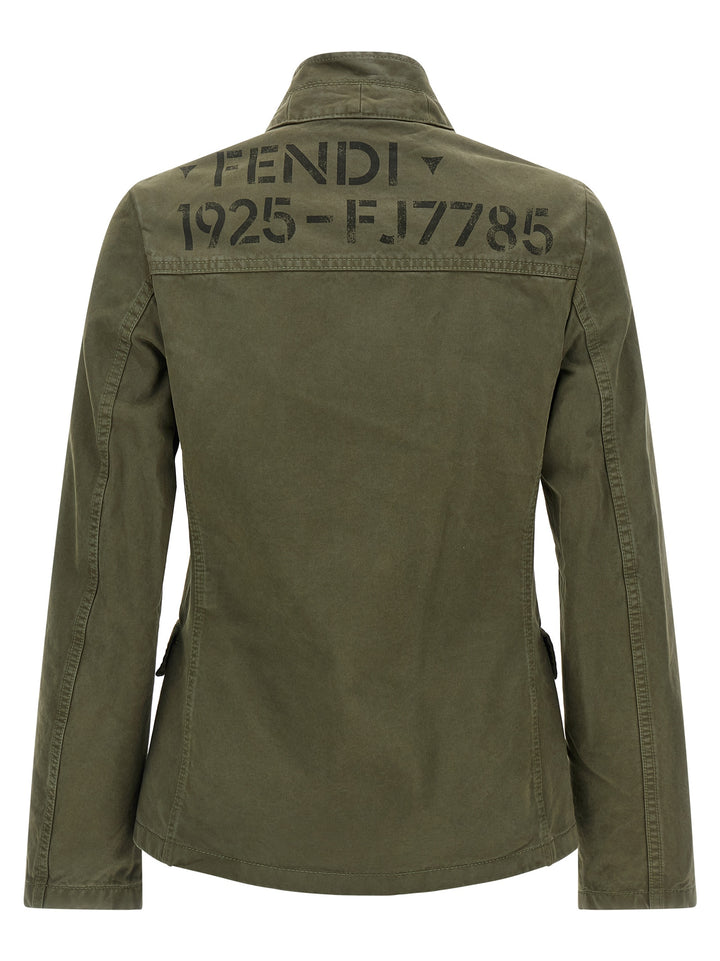 Fendi Bicolor Cotton Full-Length Jacket