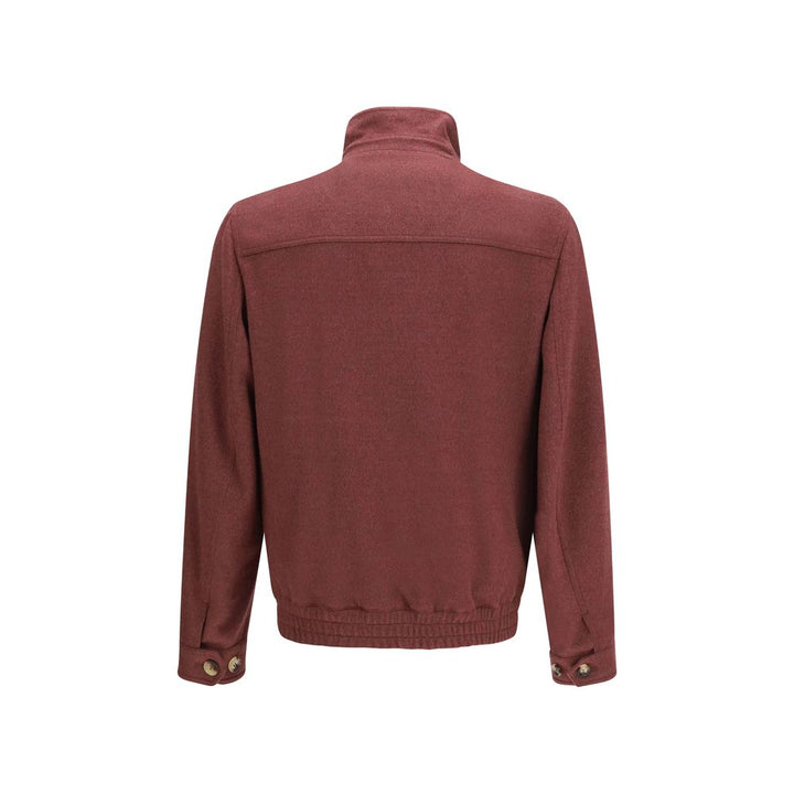 Brunello Cucinelli Bordeaux Wool Oves Aries Full-Length Jacket