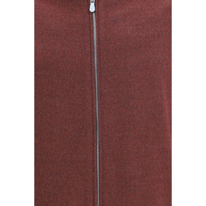 Brunello Cucinelli Bordeaux Wool Oves Aries Full-Length Jacket