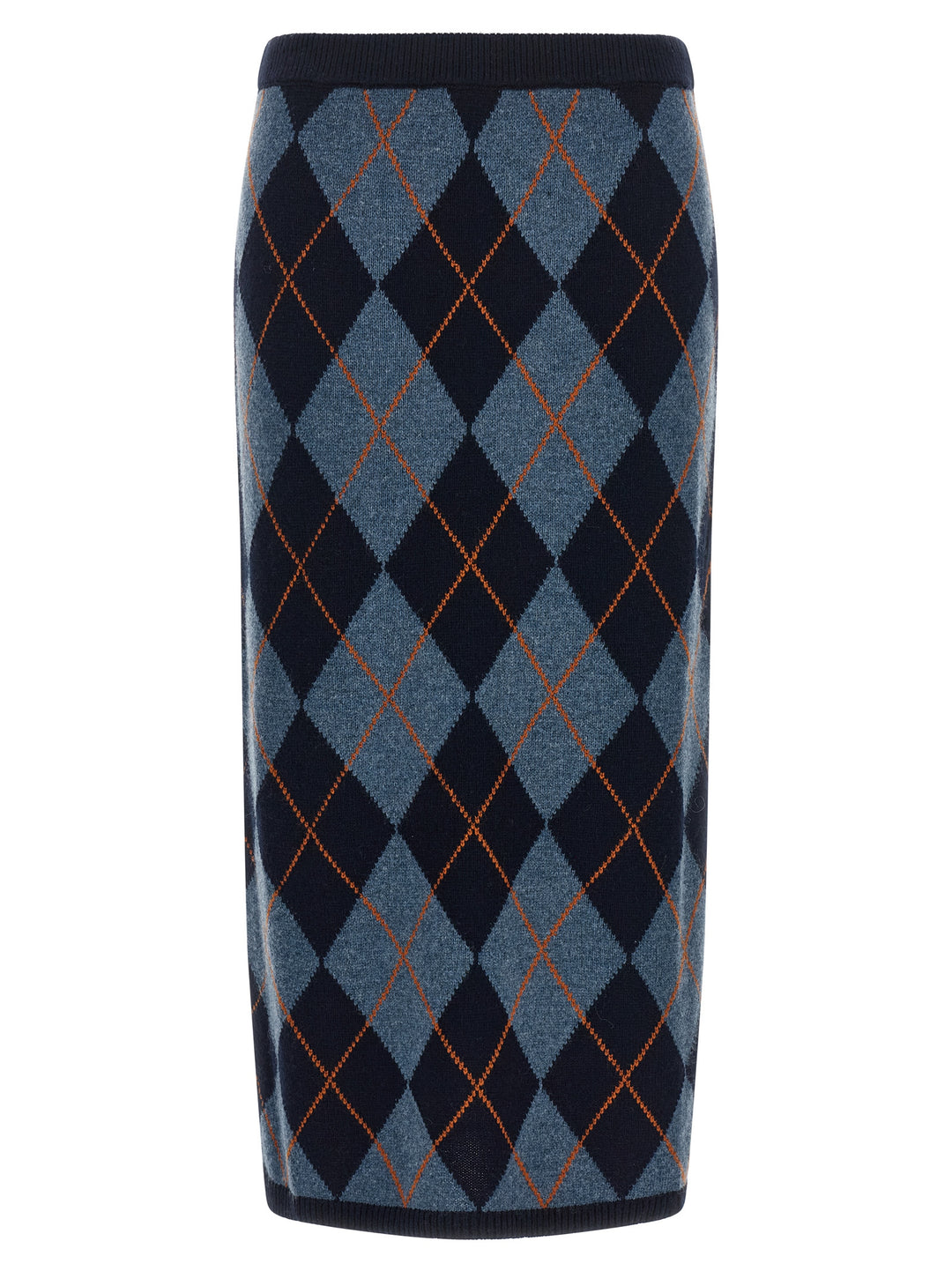Twinset Blue Viscose Midi Skirt