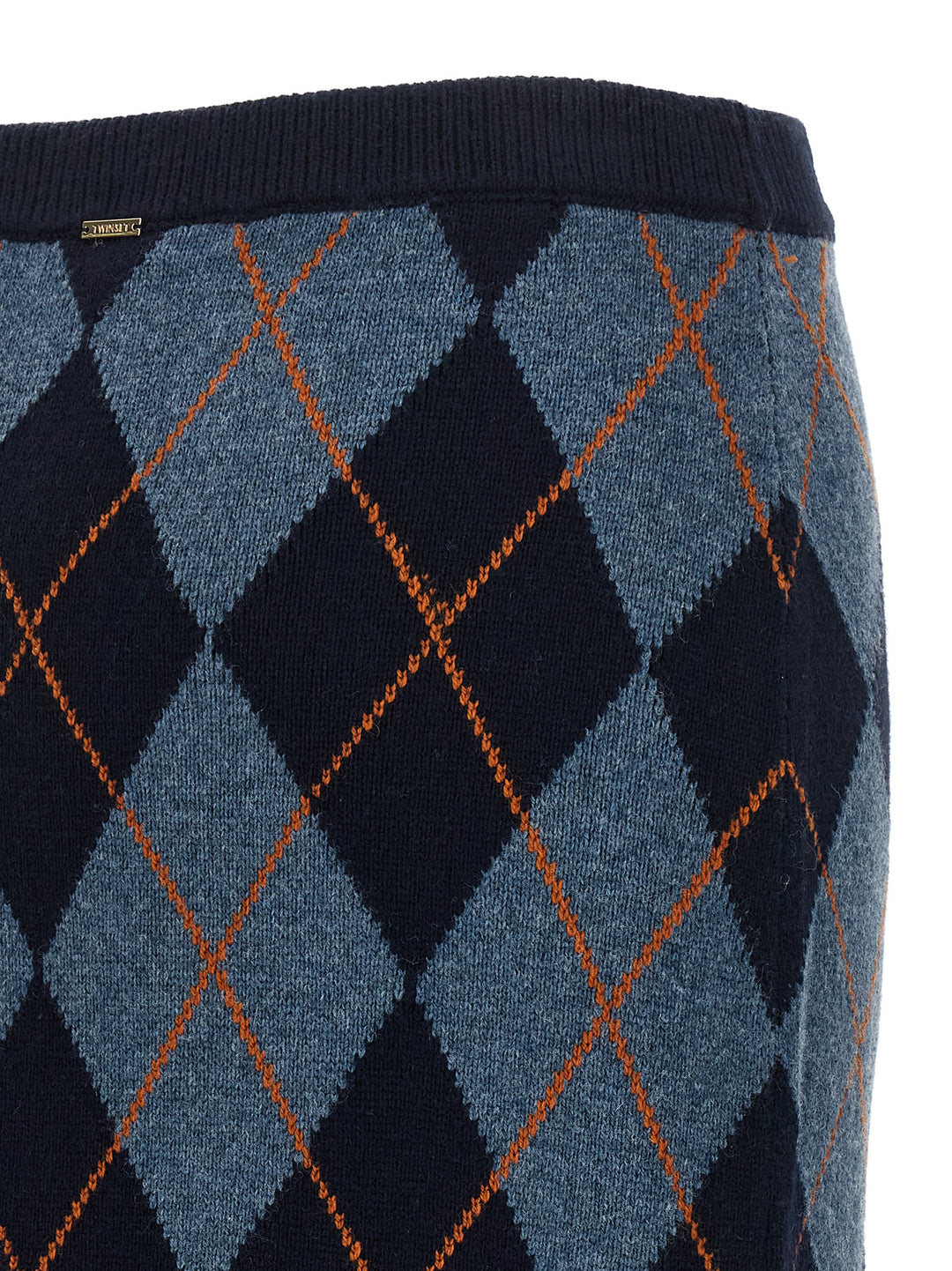 Twinset Blue Viscose Midi Skirt