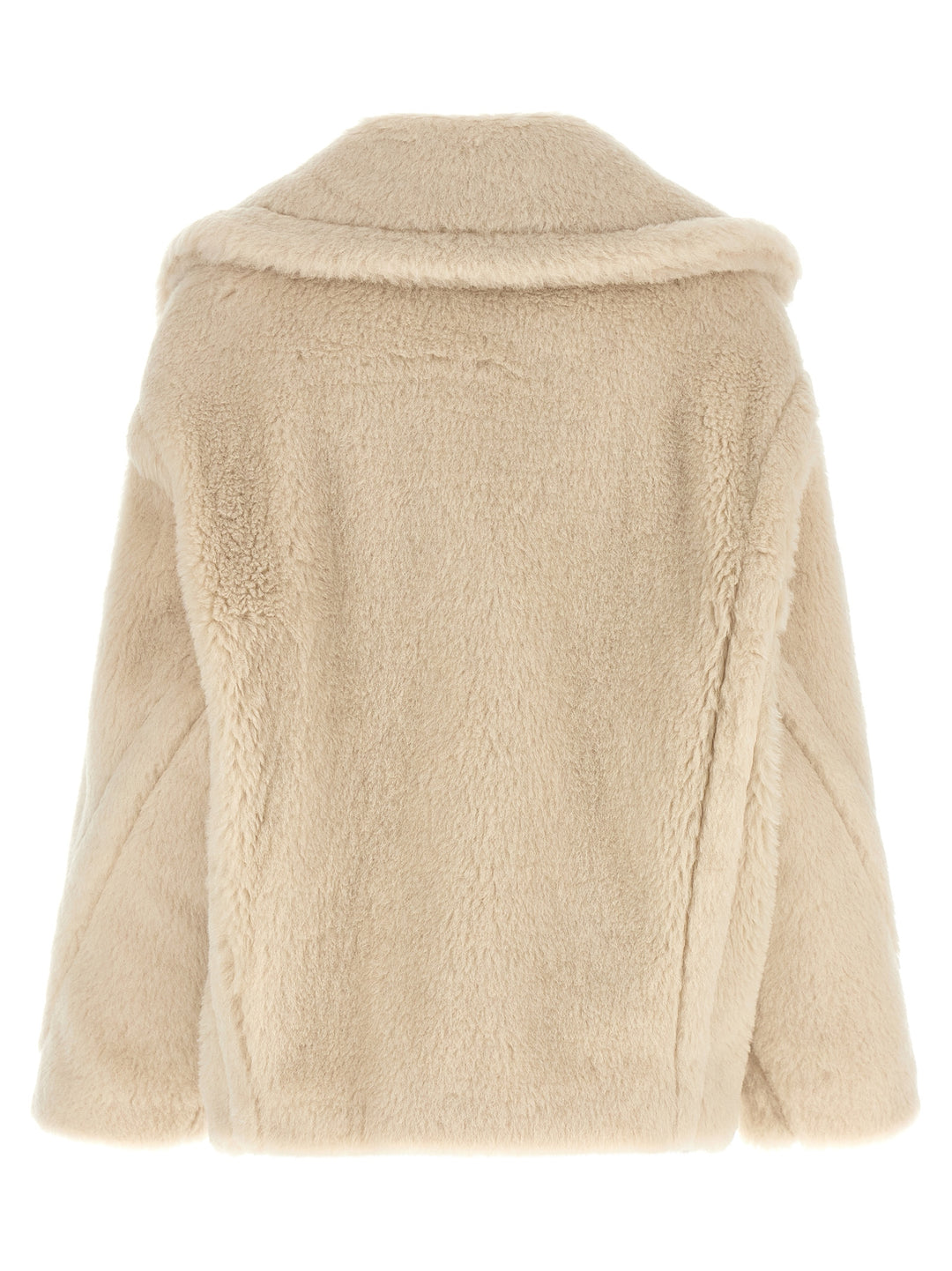 Max Mara White Alpaca Leather Coat