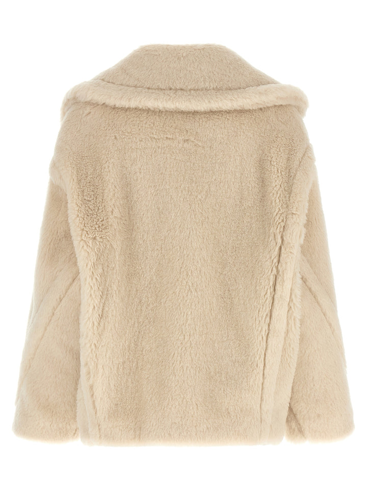 Max Mara White Alpaca Leather Coat