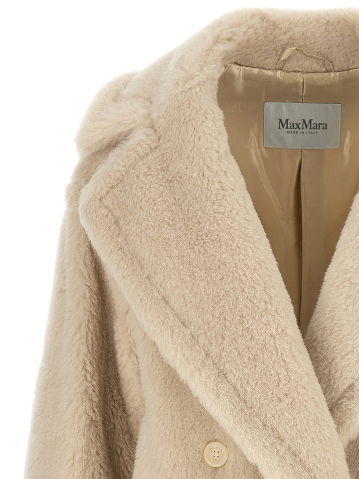 Max Mara White Alpaca Leather Coat