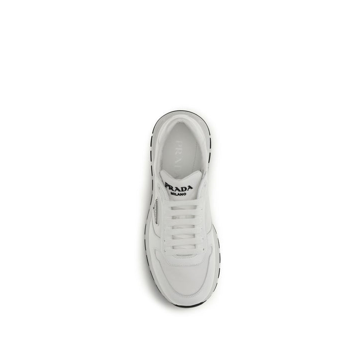 Prada White Recycled Polyamide Athletic Sneakers