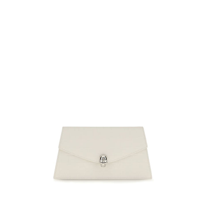 Alexander McQueen White Calf Leather Bos Taurus Clutch Bag