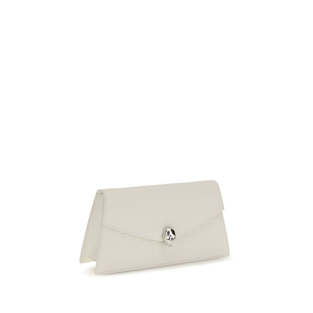 Alexander McQueen White Calf Leather Bos Taurus Clutch Bag