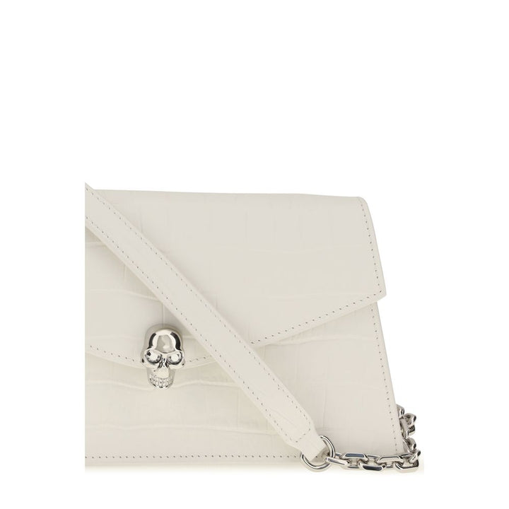 Alexander McQueen White Calf Leather Bos Taurus Clutch Bag