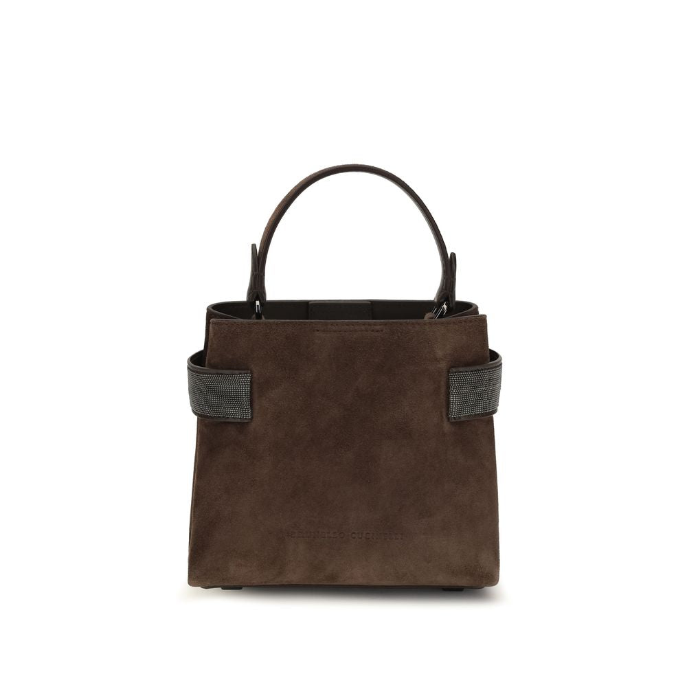 Brunello Cucinelli Brown Calf Leather Bos Taurus Handbag