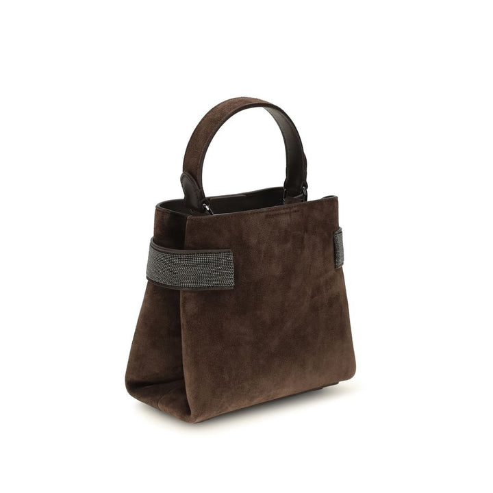 Brunello Cucinelli Brown Calf Leather Bos Taurus Handbag