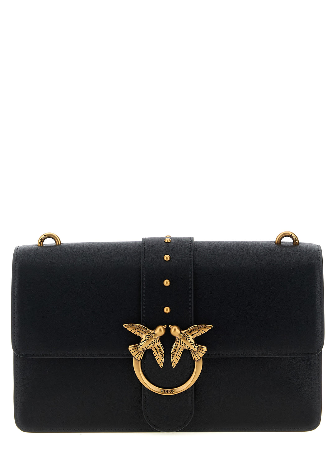 PINKO Black Goatskin Crossbody Bag