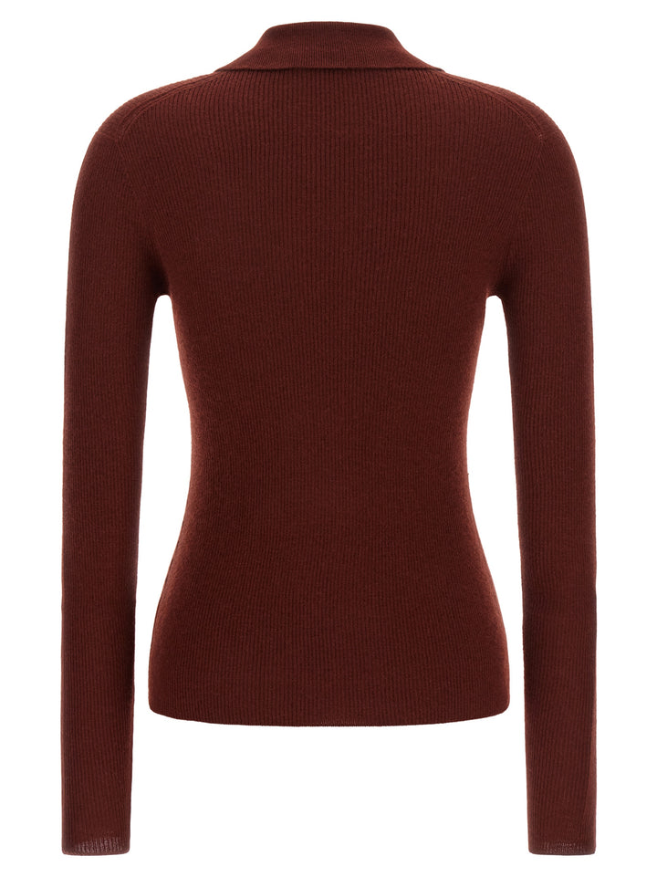 Max Mara Bordeaux Cashmere Polo Shirt