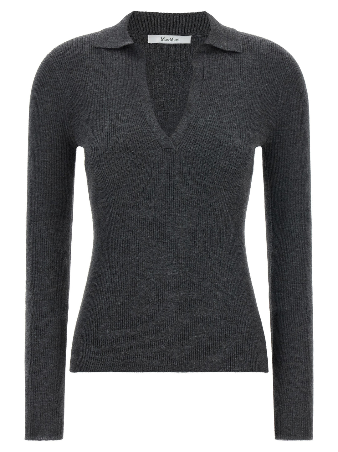 Max Mara Gray Cashmere Polo Shirt