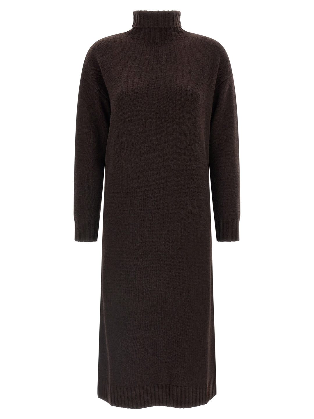 Max Mara Brown Wool Midi Dress