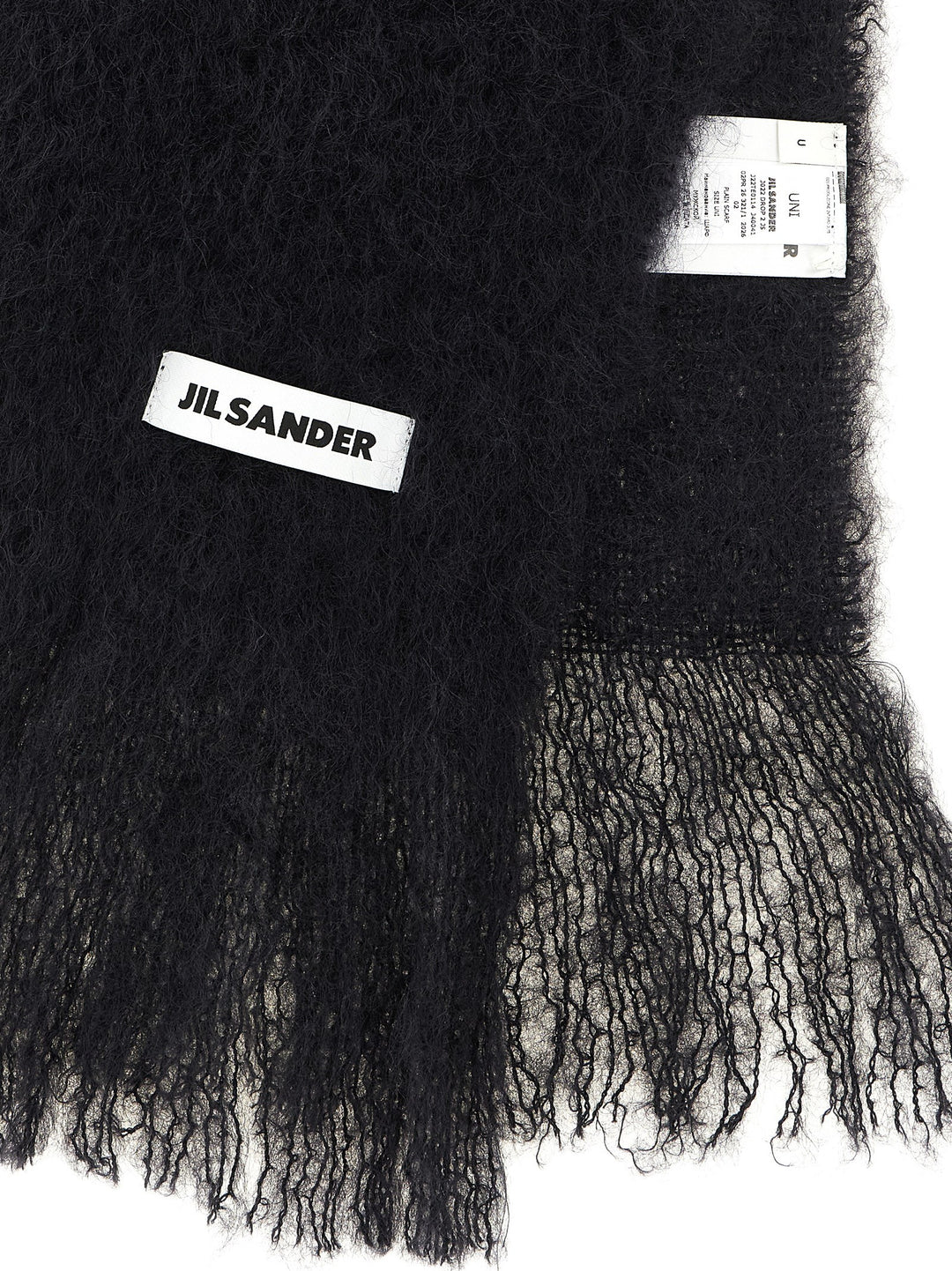 Jil Sander Black Wool Scarf