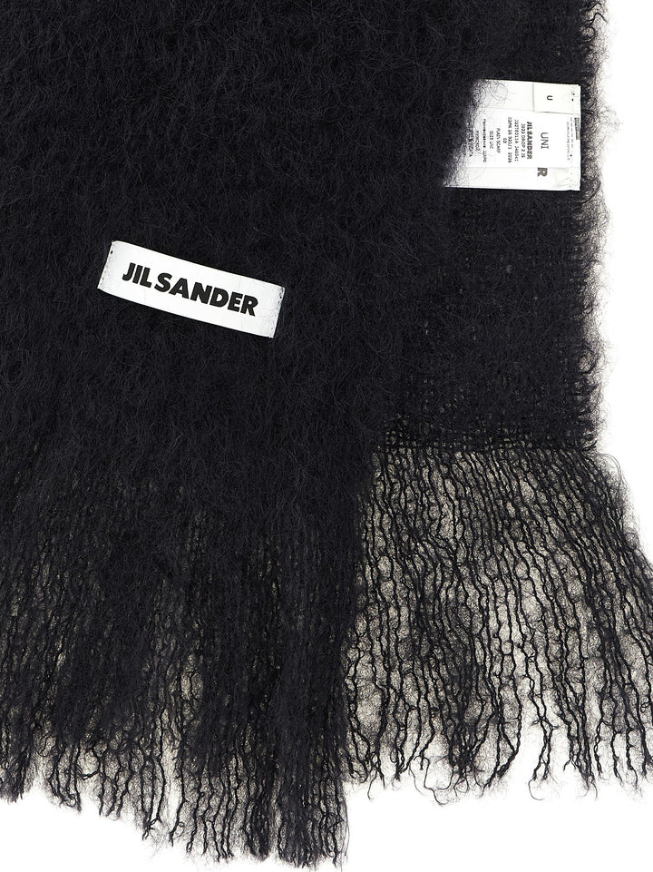 Jil Sander Black Wool Scarf