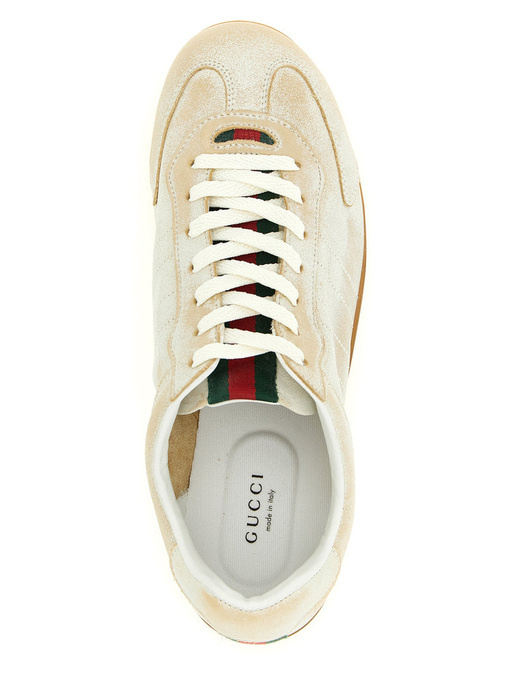 Gucci Beige Calfskin Low Top Sneakers