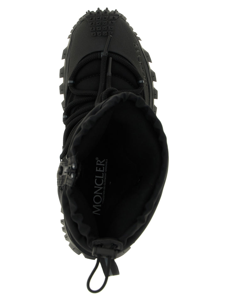 Moncler Black Polyamide Lace-Up Boots