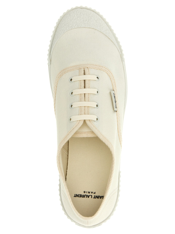 Saint Laurent White Cotton Low Top Sneakers