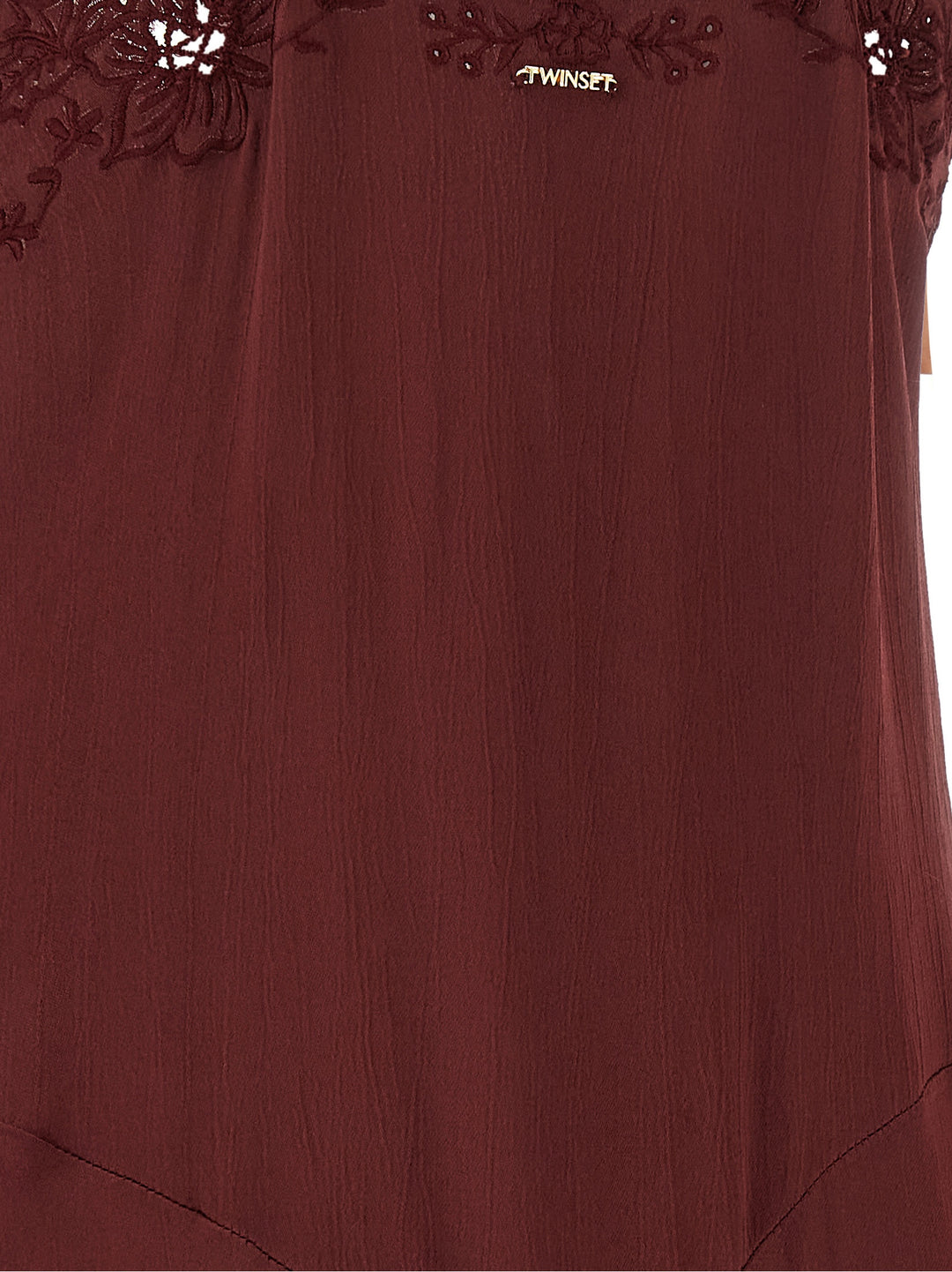 Twinset Bordeaux Viscose Long Dress