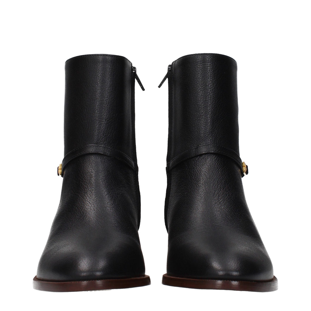 Valentino Garavani Black Leather Ankle Boots