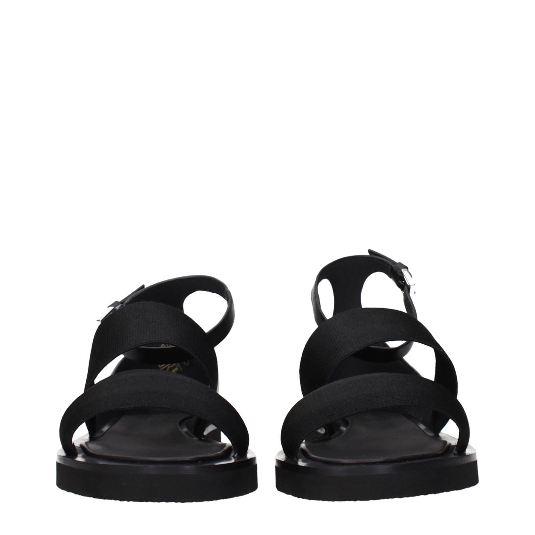 Max Mara Black Fabric Flat Sandals