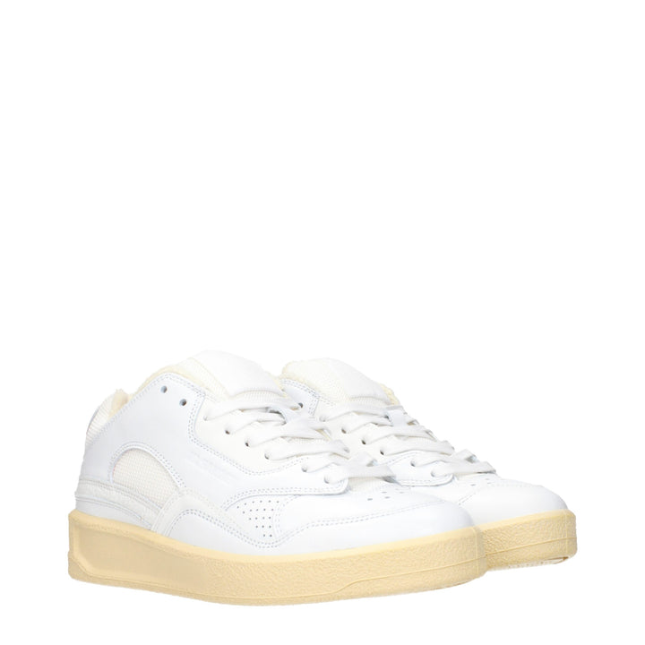 Jil Sander White Leather Low Top Sneakers
