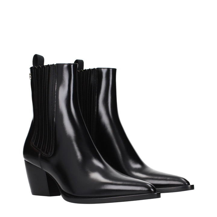Christian Dior Black Leather Ankle Boots