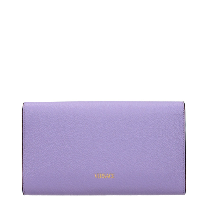 Versace Purple Leather Clutch Bag
