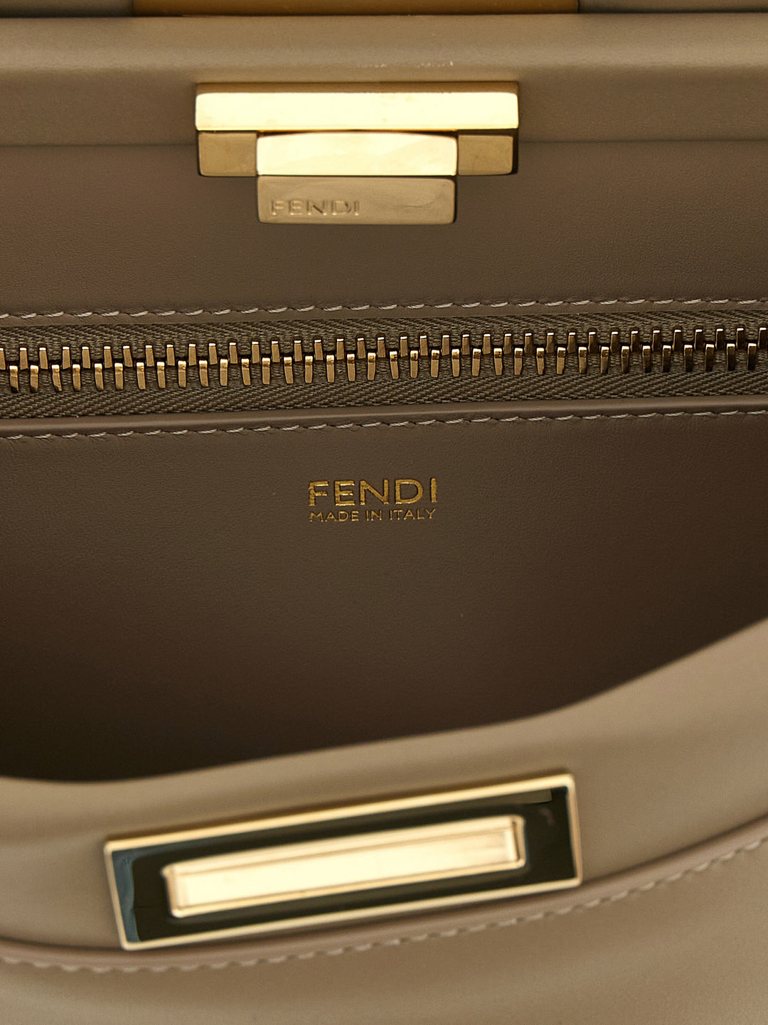 Fendi Gray Calfskin Shoulder Bag