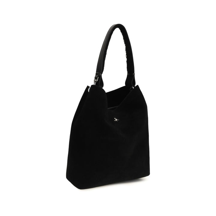 Vivienne Westwood Black Suede Leather Shoulder Bag