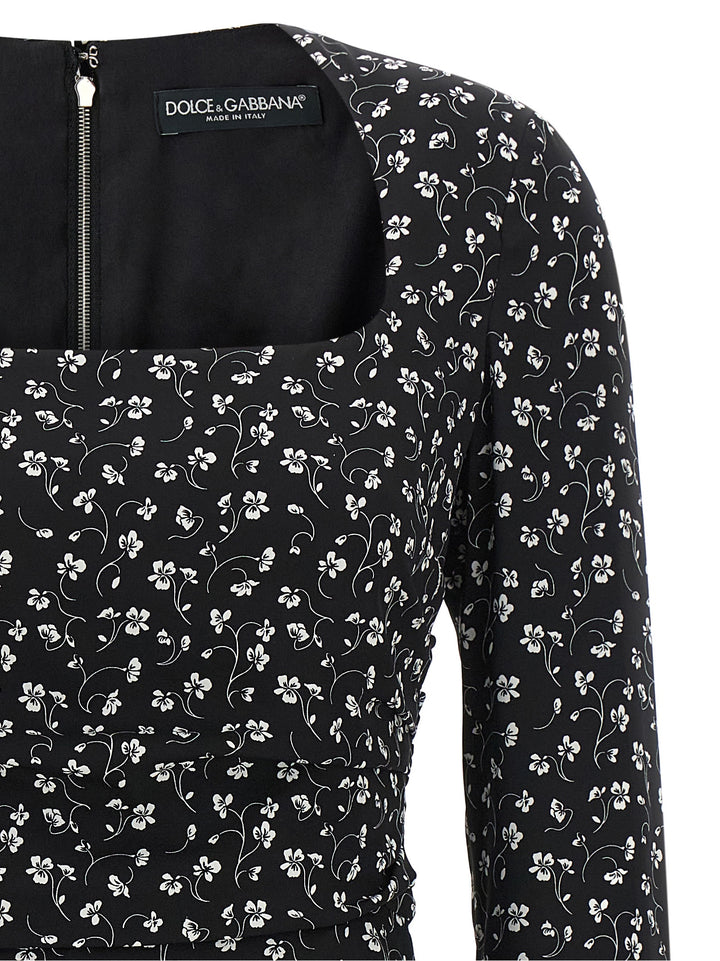 Dolce & Gabbana Black Silk Short Dress