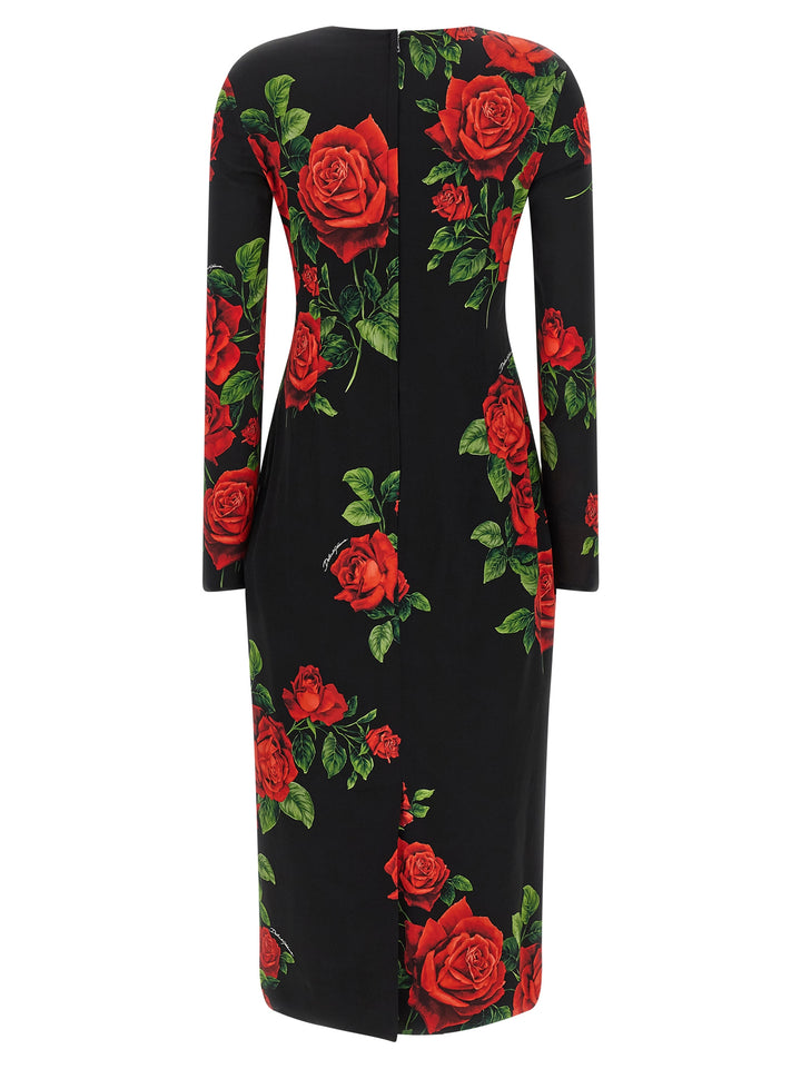 Dolce & Gabbana Multicolor Silk Midi Dress