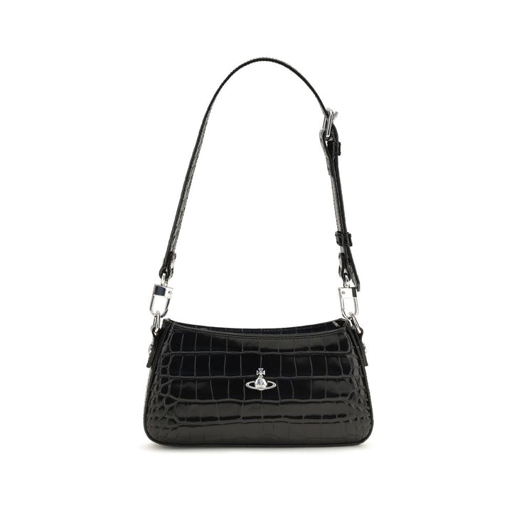 Vivienne Westwood Black Calf Leather Bos Taurus Shoulder Bag