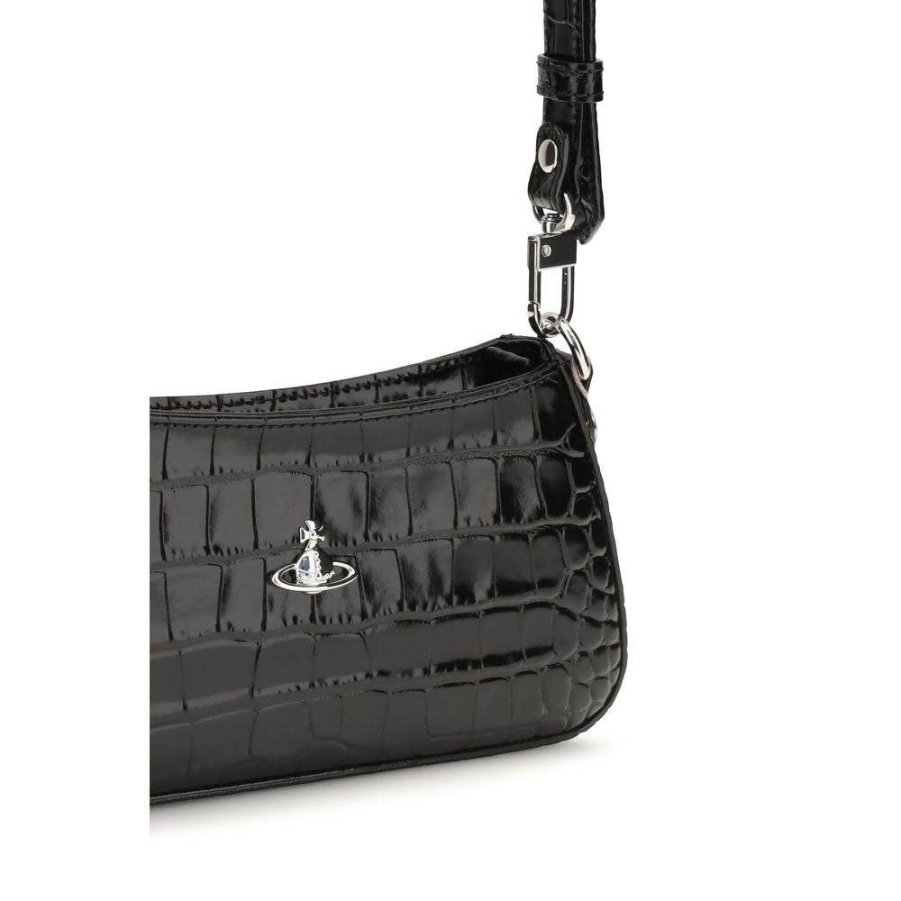 Vivienne Westwood Black Calf Leather Bos Taurus Shoulder Bag