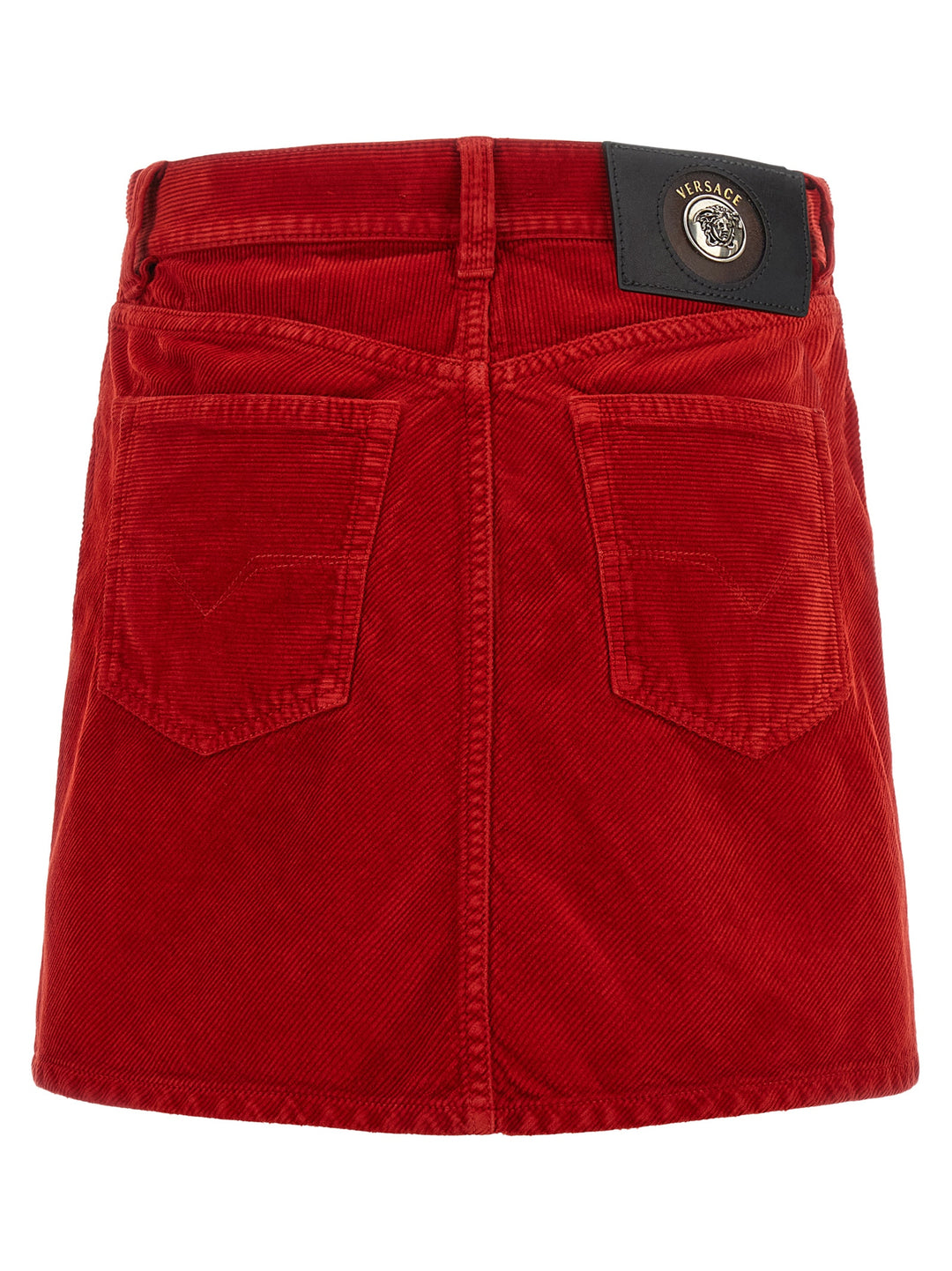 Versace Red Cotton Long Skirt