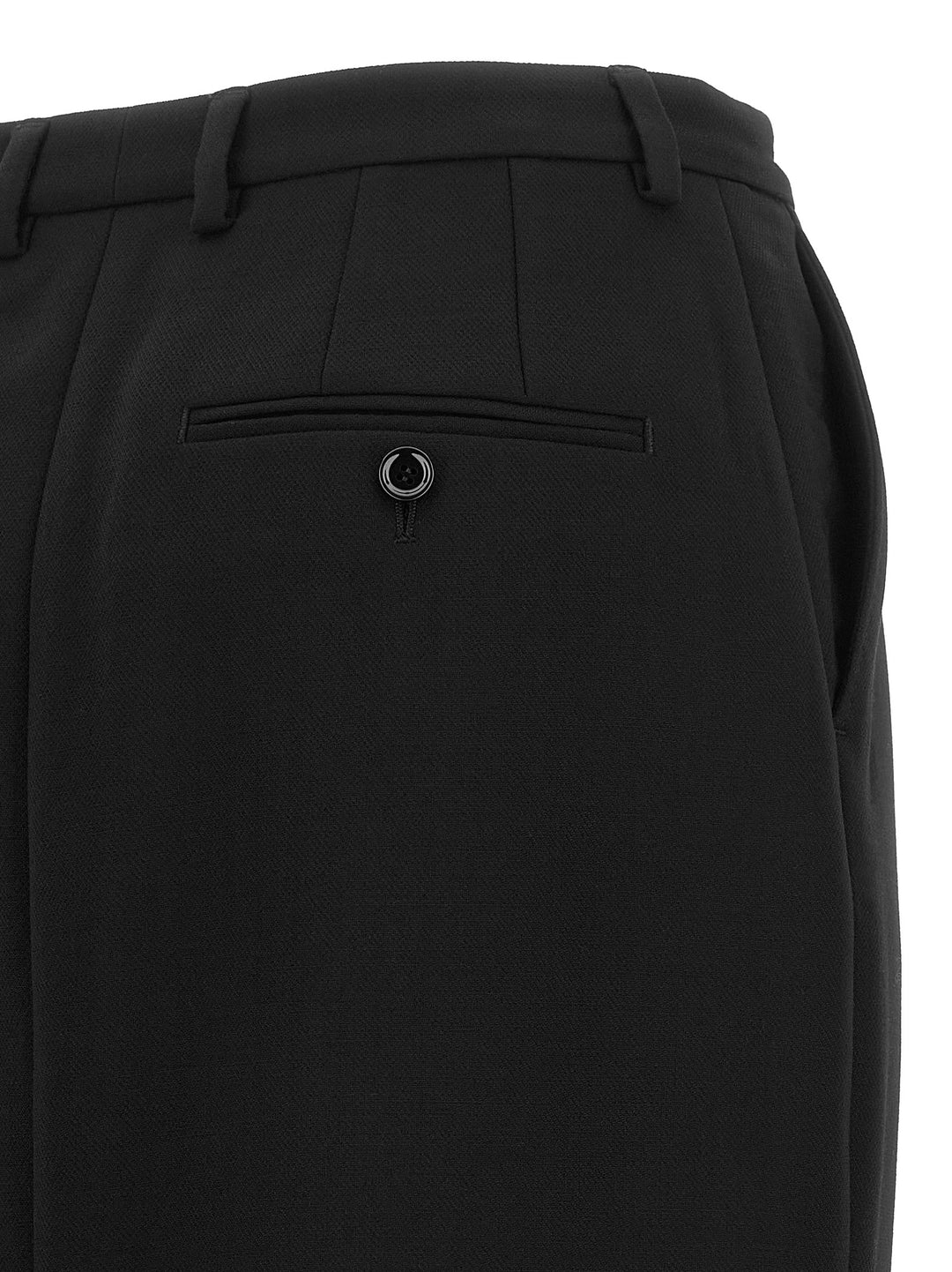 Dolce & Gabbana Black Virgin Wool Midi Skirt