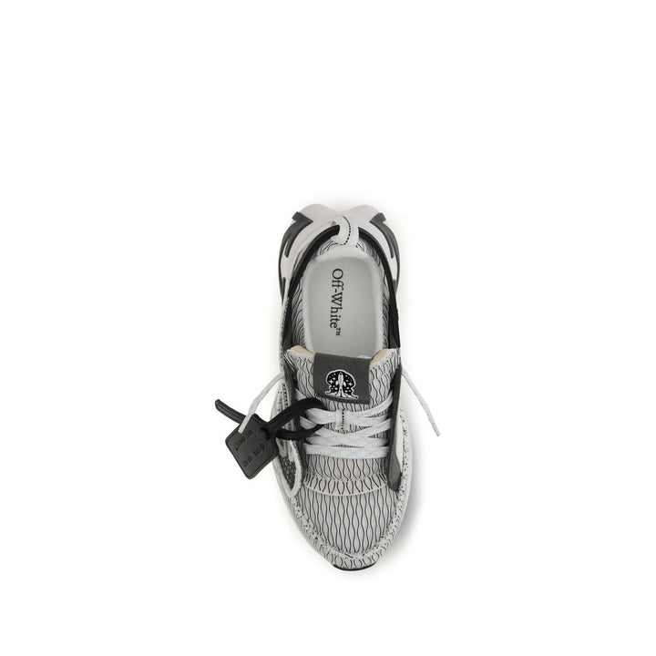 Off-White Gray Fabric Athletic Sneakers