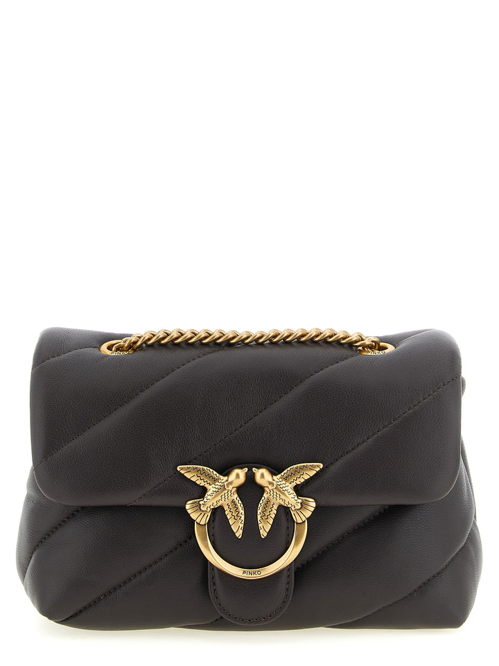 PINKO Black Lamb Leather Crossbody Bag