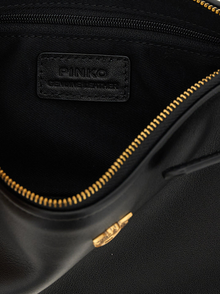 PINKO Black Goatskin Crossbody Bag