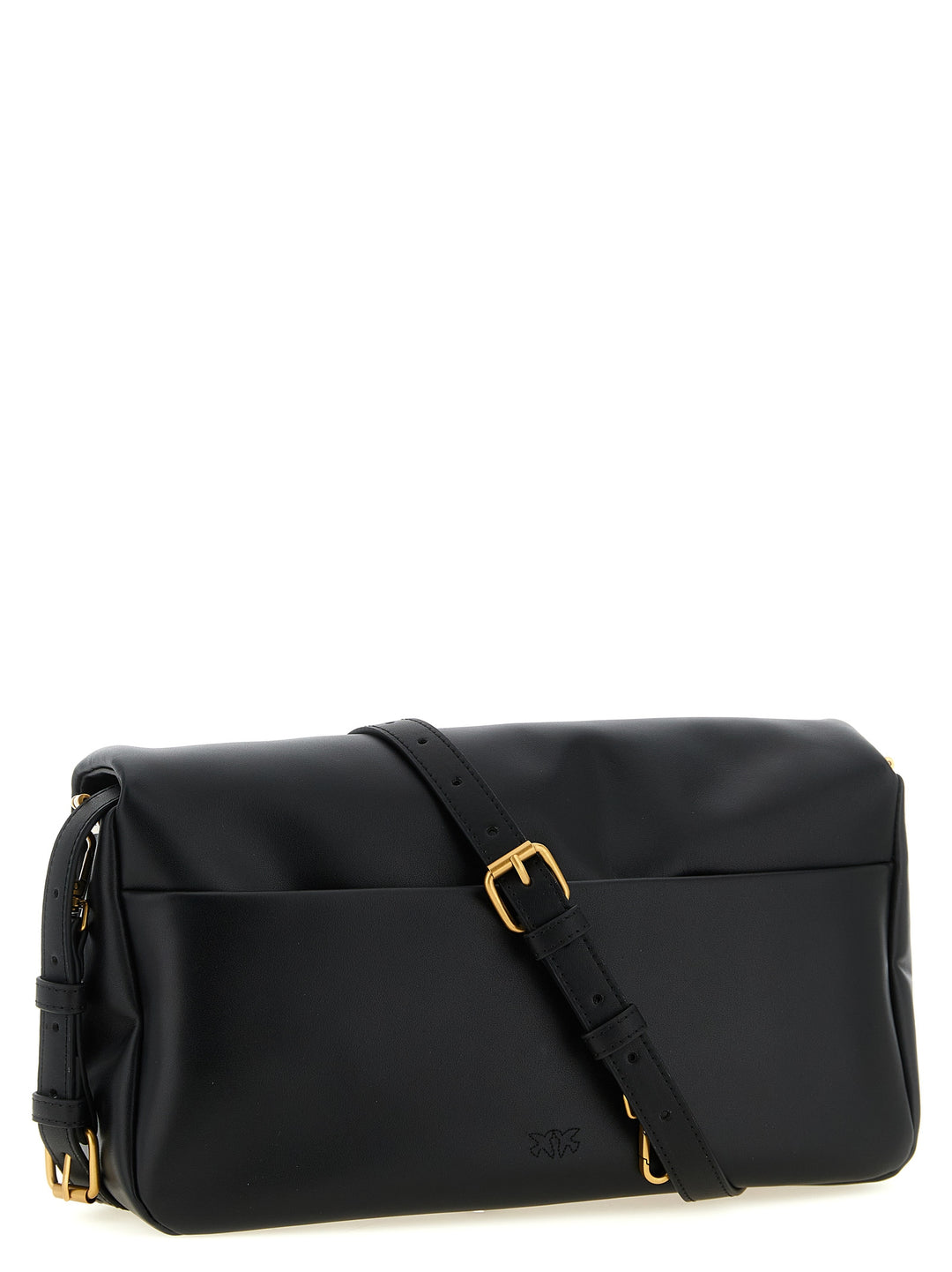 PINKO Black Lamb Leather Crossbody Bag