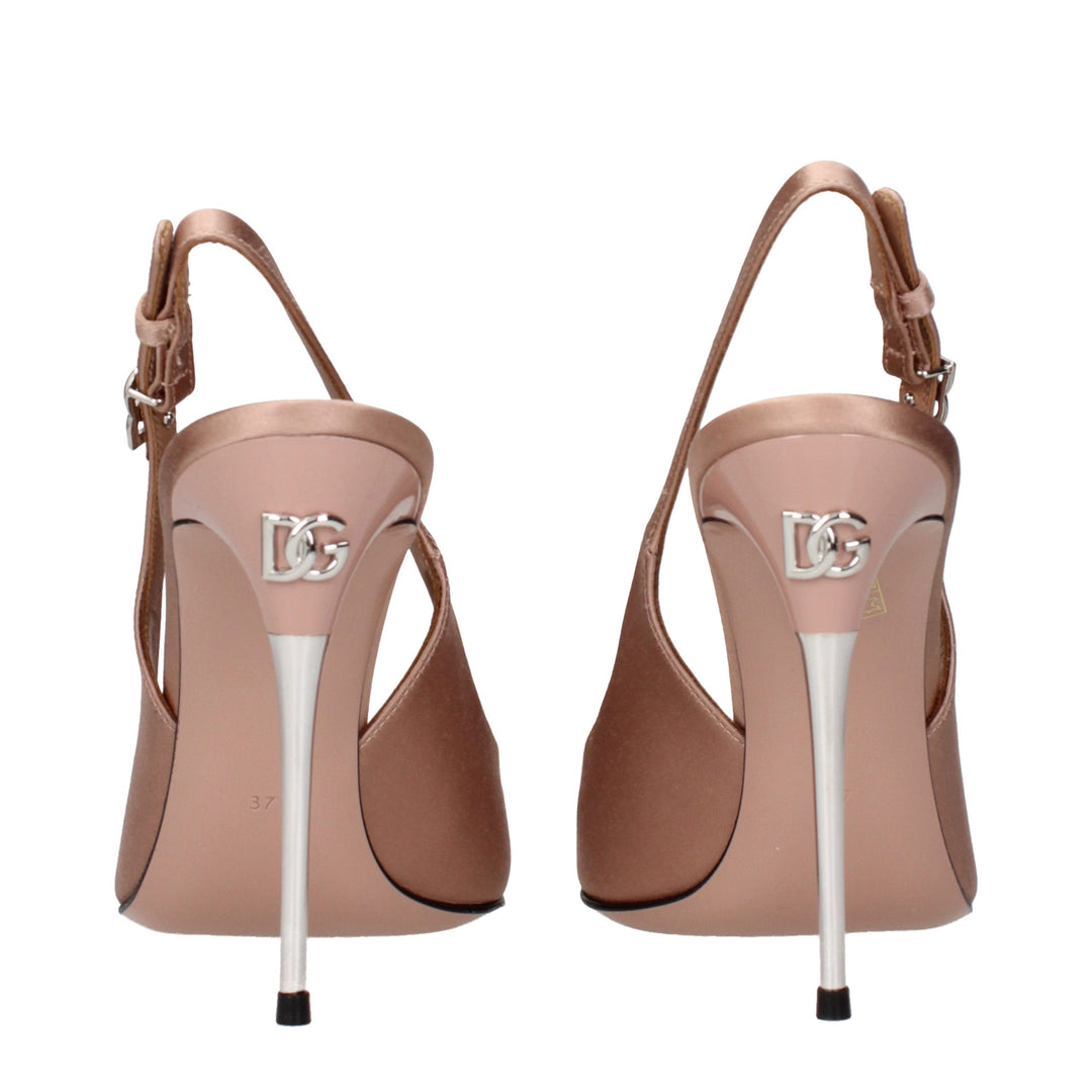 Dolce & Gabbana Beige Satin High Heel Pumps