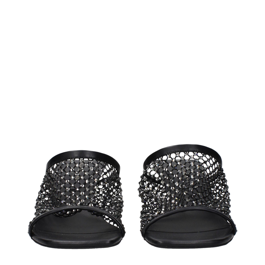 Stella McCartney Black Leather Stiletto Heel Sandals