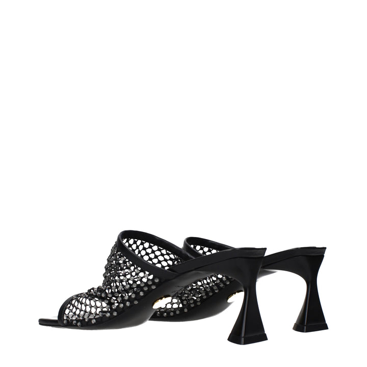 Stella McCartney Black Leather Stiletto Heel Sandals