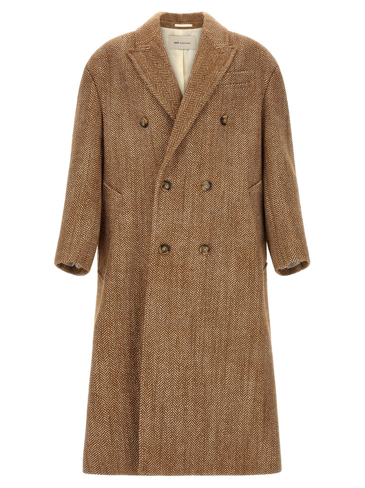 Ami Paris Brown Virgin Wool Coat