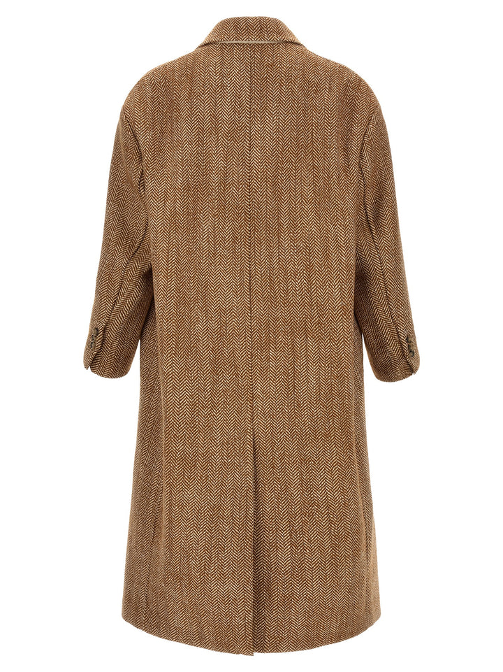 Ami Paris Brown Virgin Wool Coat