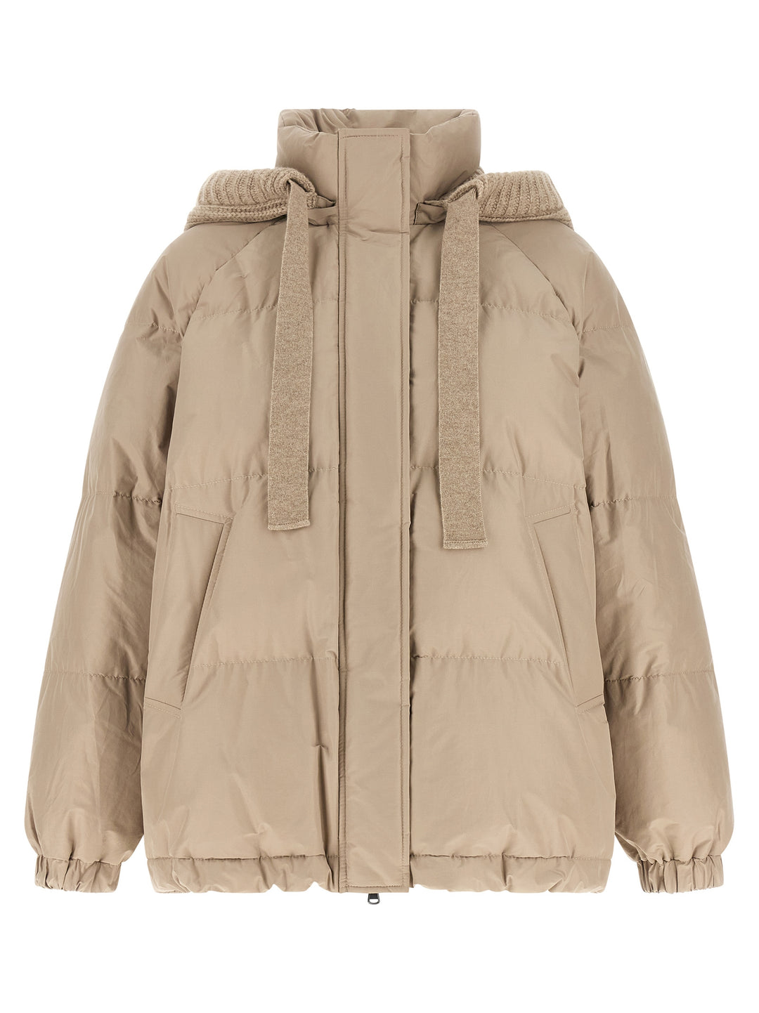 Brunello Cucinelli Beige Cotton Full-Length Jacket