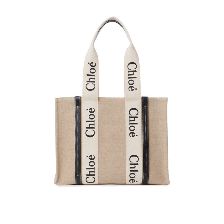 Chloé Beige Linen Tote Bag